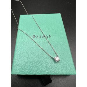 S. Leaf Sterling Silver and Cubic Zirconia Pendant
